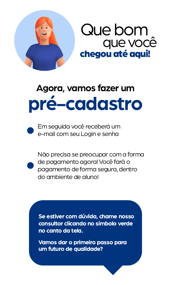 ilustração de uma jovem mulher sorrindo e com o texto com orientação de como ingressar na faculdade Microlins